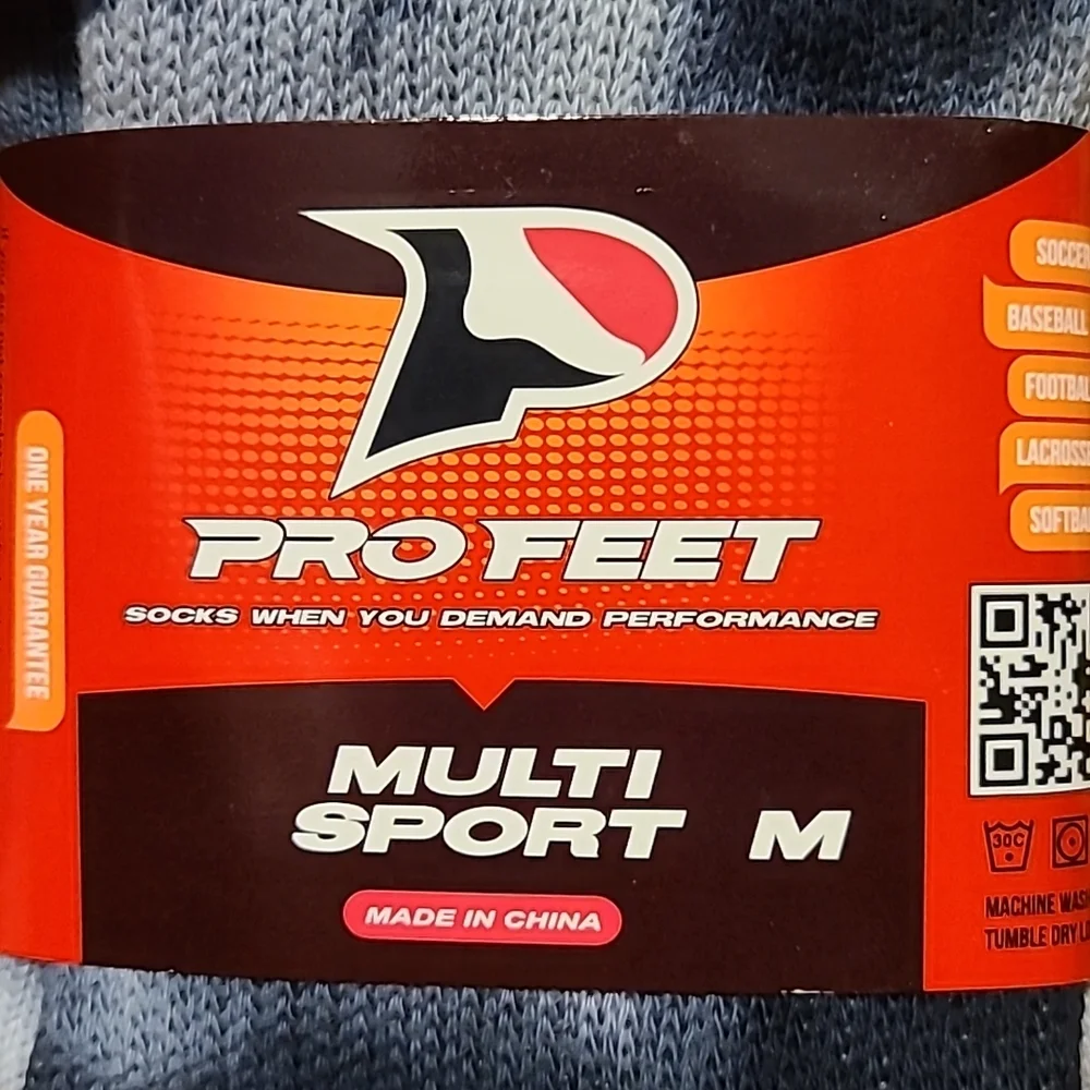 Pro Feet NWT Sport Socks - Black & Gray - Medium